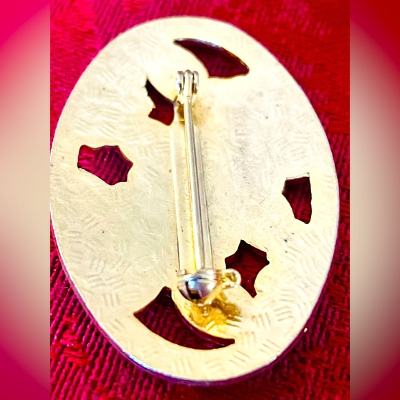 Vintage Cloisonne Floral Design Brooch - Picture 6 of 10